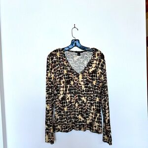 St. John Plaid Rayon Top Women’s Medium